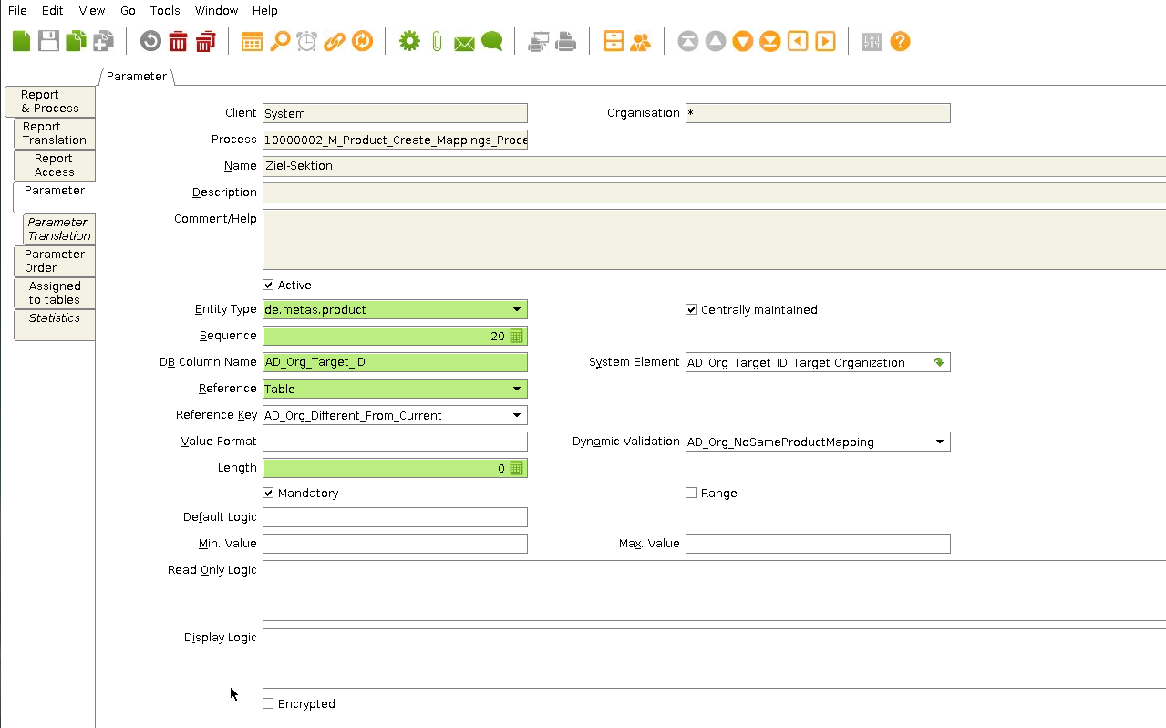 Fig.: Parameters (SwingUI)