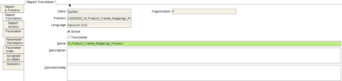 Fig.: Subtab 'Report Translation'