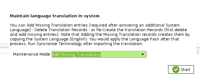 Fig.: Maintenance Mode 'Add Missing Translations'