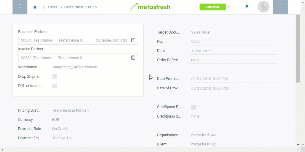 GIF: How to create a subsequent debit note in response to price differences after invoicing