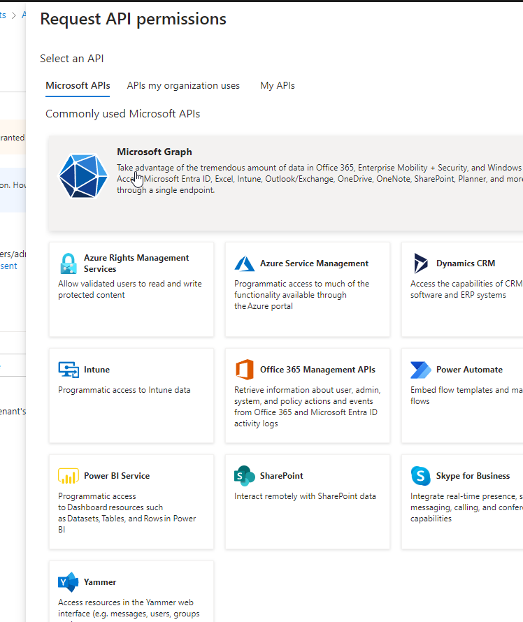Fig.: Microsoft Graph API