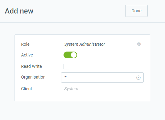 Fig.: Add new report access entry (WebUI)